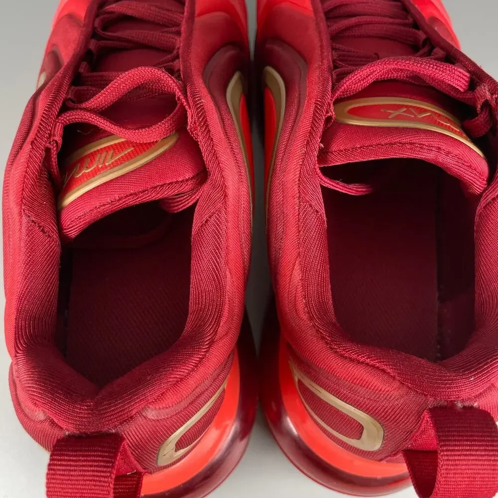 Size 6Y Womens 7.5 Nike Air Max 720 Crimson Red Gold Running Shoe Casual Sneaker